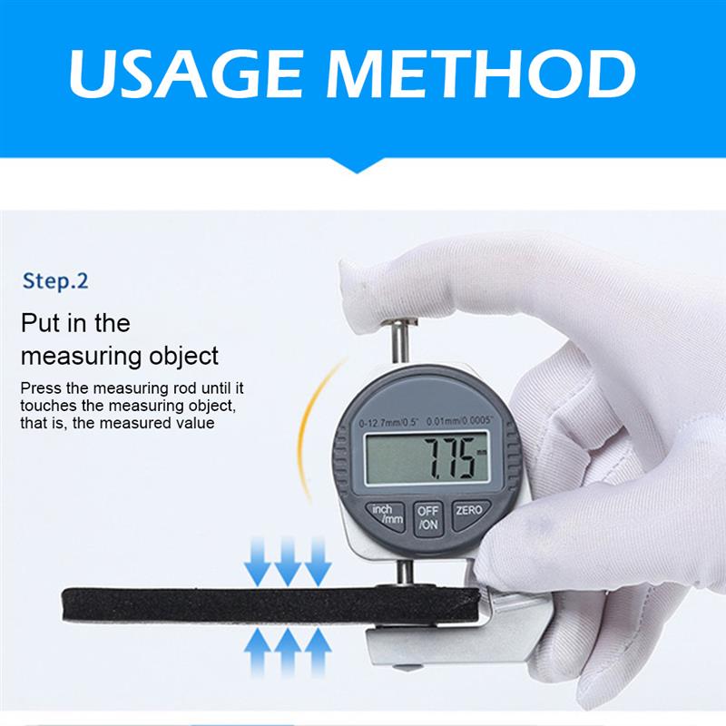 Portable Thickness Gauge Meter with LCD Display 0-12.7/0-10MM Mini Electronic Digital Indicator Thickness Measurement Tester