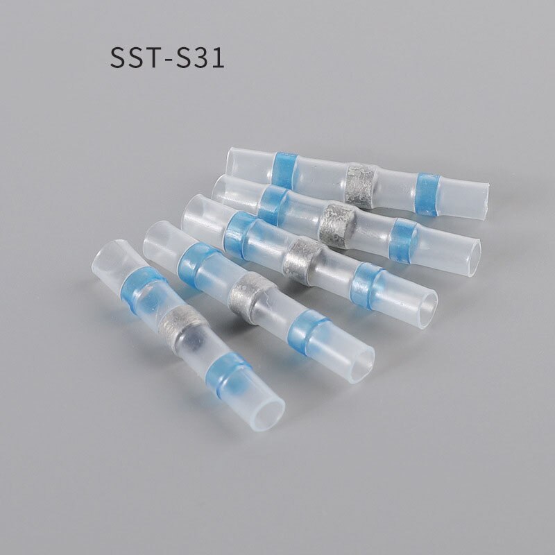 High Heat Shrink Solder Sleeve Blue Welding Sleeve Terminal Insulated Waterproof Butt Wire Connectors Wire Connectors