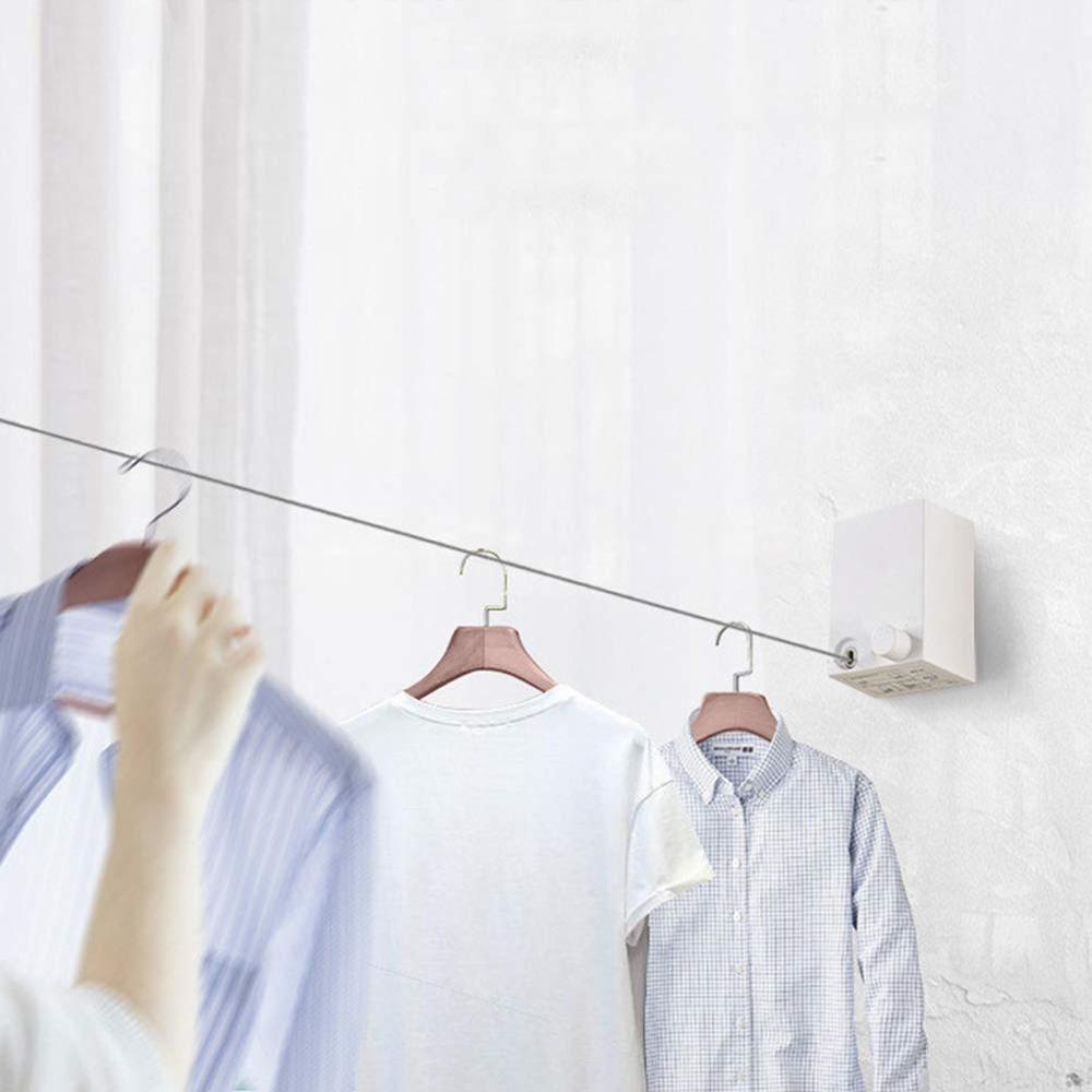 Retractable Laundry Clothesline Indoor Outdoor Wall Hanging Stretch Washing Clothes Line Shrinking Balcony Invisible Line
