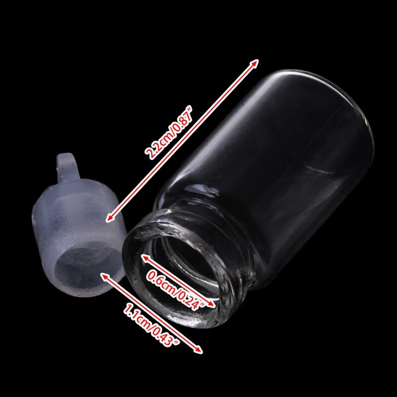 10pcs 1ml /2ml Glass Bottles with Plastic Stopper Wish Bottle Wedding Jewelry Party Decoration Bottles Jars Crafts
