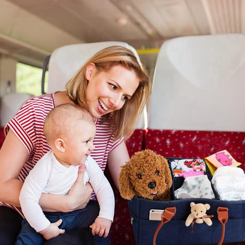 Organizador de pañales para bebé, bolsa de soporte portátil para cambiador y bolsa de pañales de mamá, almacenamiento esencial para guardería