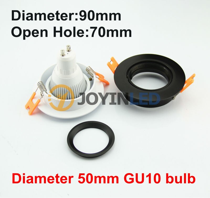10Pcs Zwart/Zilver Aluminium Frame Armaturen Gu10 Mr16 Halogeenlamp Led Plafond Spot Verlichting