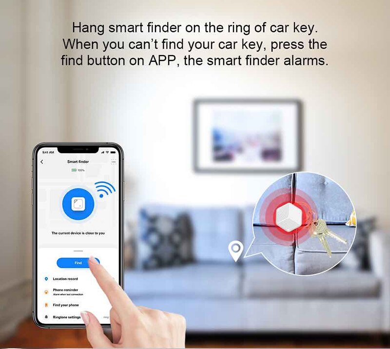 Tuya APP Anti-lost Alarm Bluetooth Anti-lost Device Smart Finder Alarm Tile Wallet Keys Alarm Locator Realtime Kids Pets