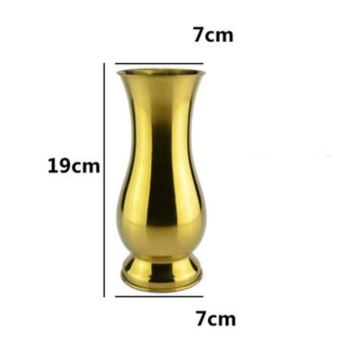 Bordsvas i rostfritt stål modern minimalistisk ornament hantverk hem kontor dekoration vas: Guld  d7cm