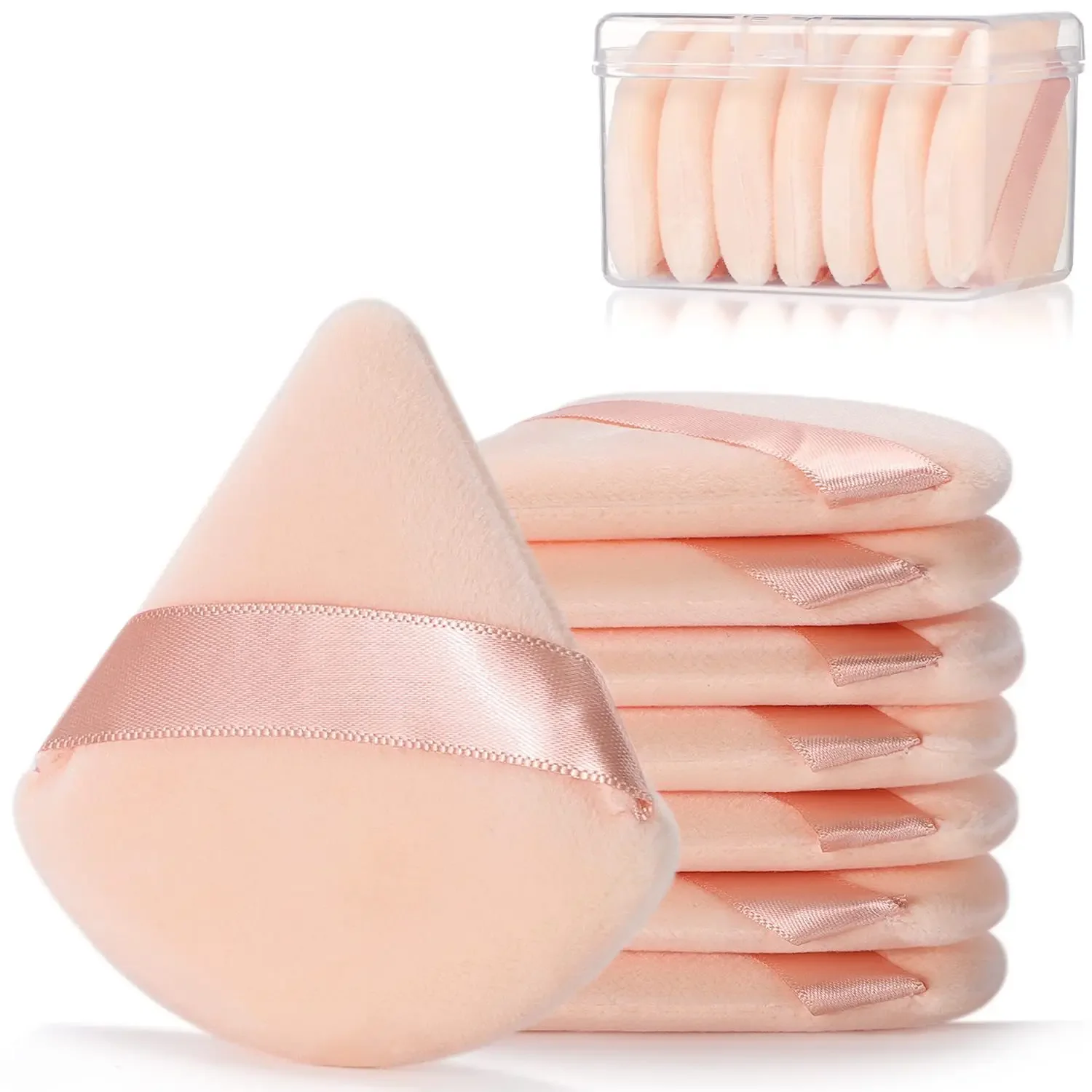 2Stck Dreieck Puderquaste Gesicht machen-hoch Schwamm Weichen Samt Kosmetische Puff Mixer Schönheit Stiftung Schwamm machen-hoch Zubehör