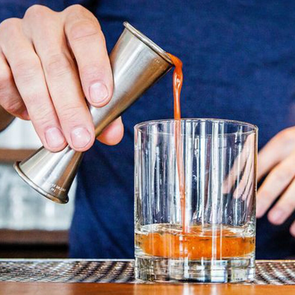 Cocktail dubbel huvud bar jigging maskin rostfritt stål mäter vin bartender verktyg ounce kopp skala volym cocktailglas