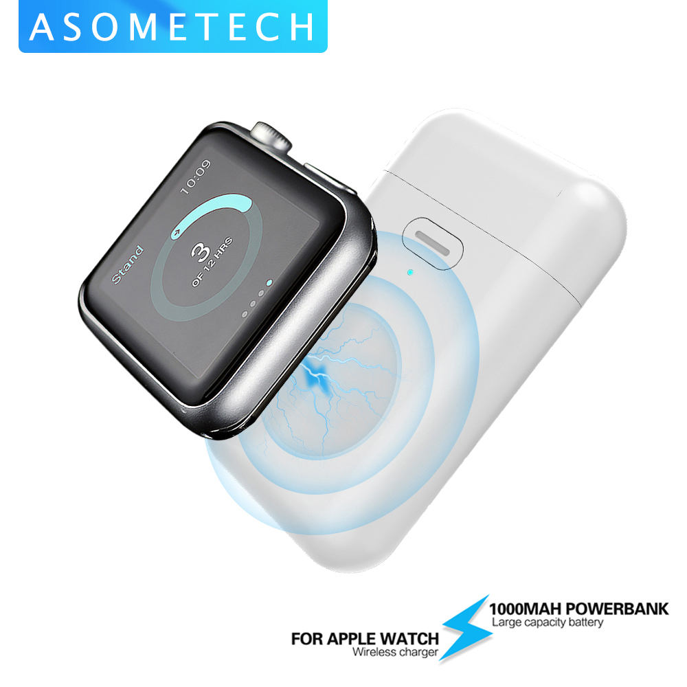 Mini chargeur sans fil 1000mAh, Mini Power Bank Portable magnétique, batterie externe mince pour Apple watch 123456
