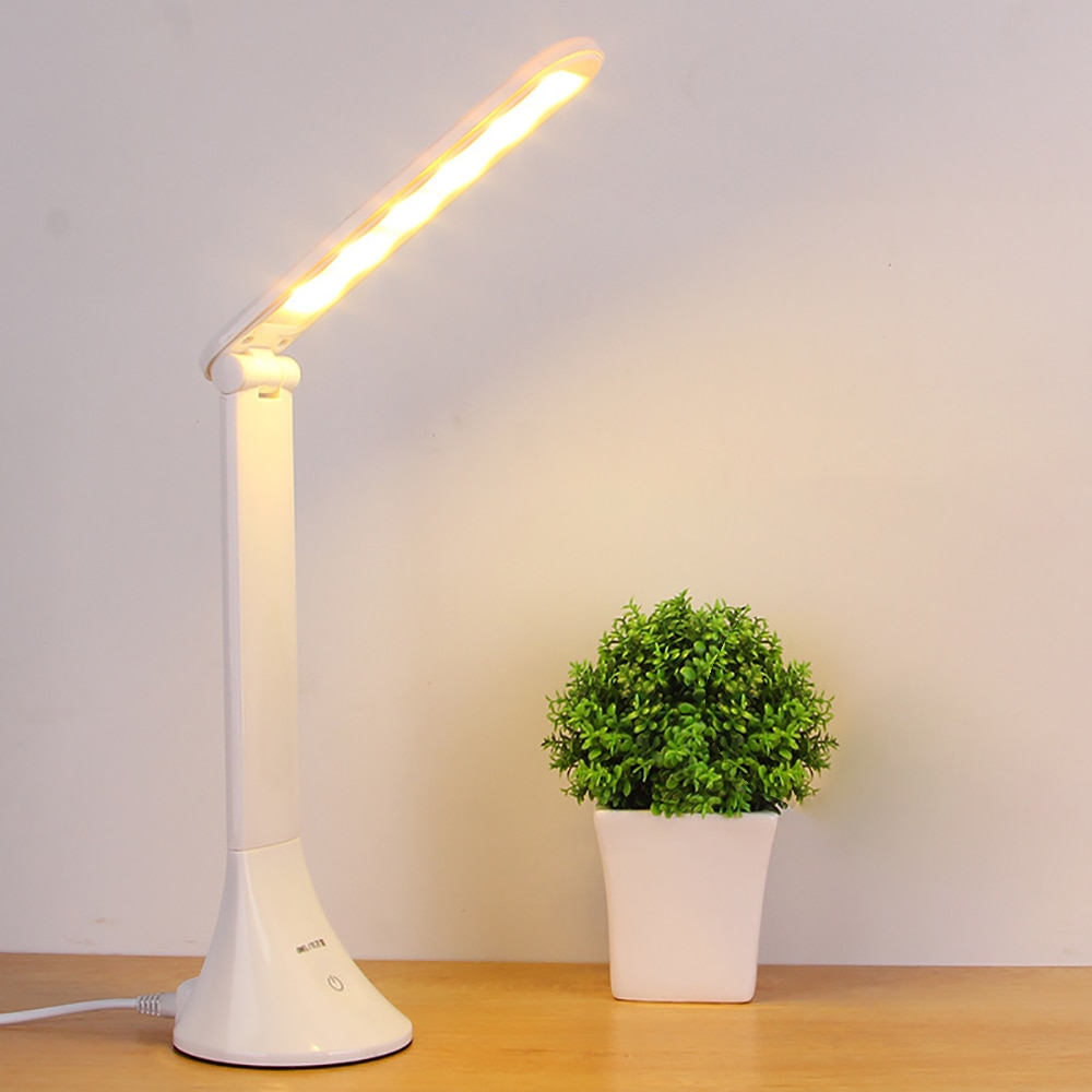 3 Modes pour ajuster la luminosité étudiant apprentissage seulement Protection des yeux 3 niveaux Dimmable LED Table bureau touchant USB lampe pliante