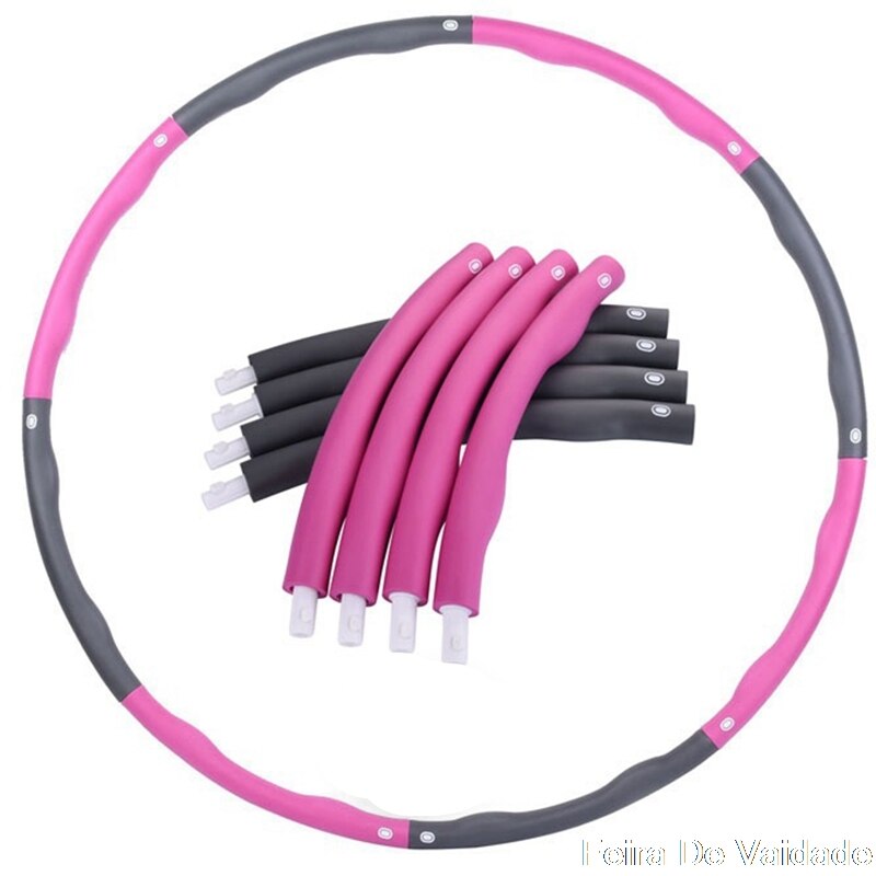 Fitness Sport Yoga Band Abnehmbare 8 Abschnitt Band Körper Gebäude Dünne taille Fitness Band Kreis Fitnessstudio Startseite Ausrügestochen: Rosa