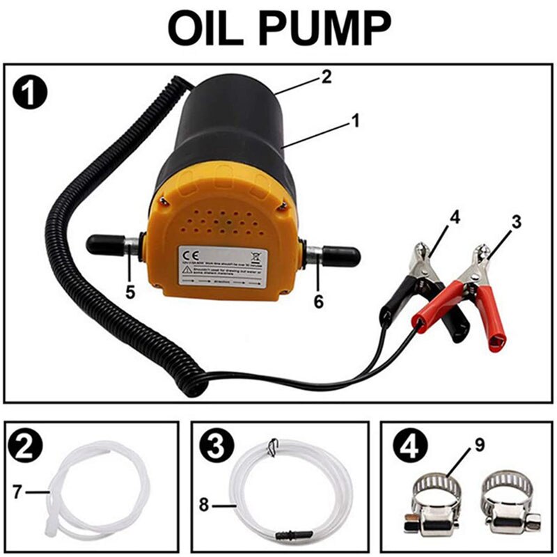 60w elektrische 12v auto oliepomp ruwe olie vloeistofpomp extractor transfer motor zuigpomp + buizen voor auto auto boot motorfiets