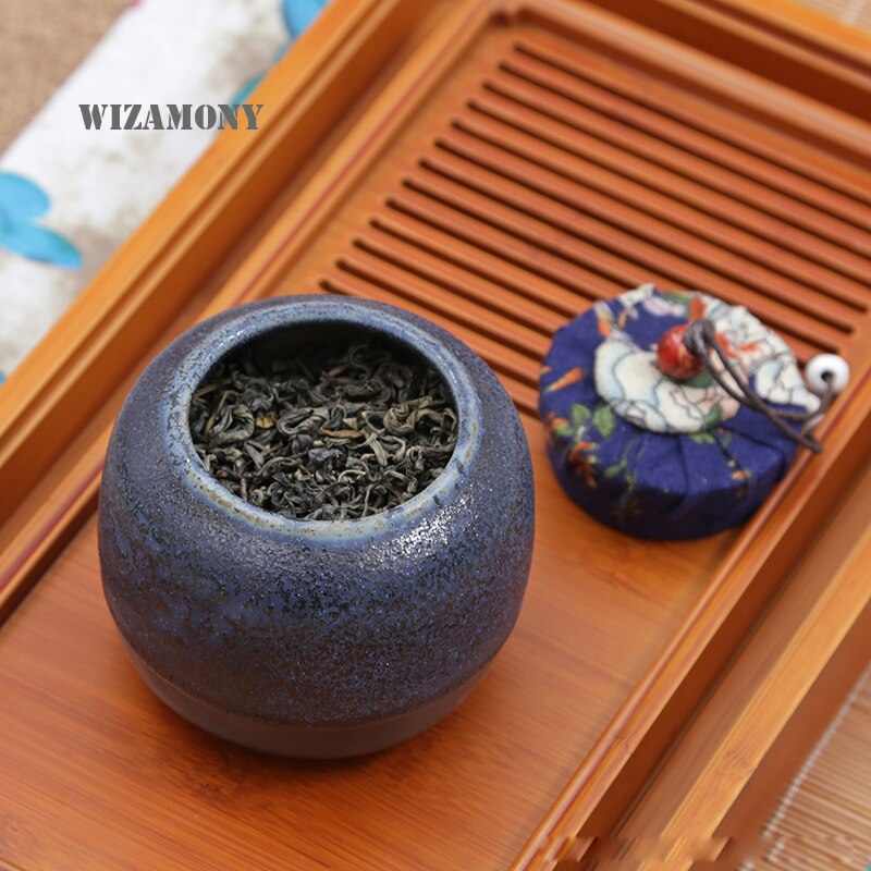 WIZAMONY Top Grade Wooden Plug Chinese Ceramics Eco-Friendly Tea Caddy Canister Porcelain Jar box Chinese style