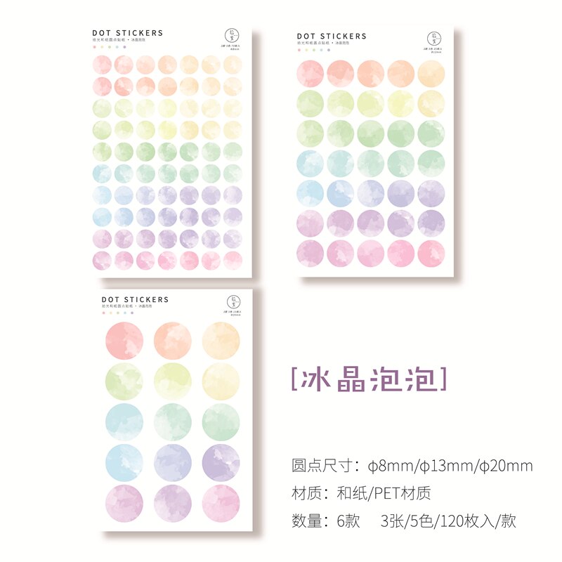 Kirjain numero väri pisteet päiväkirja koristeellinen kawaii japanilainen paperitavara pyöreä tarrat scrapbooking tee-se-itse päiväkirja albumi tikku etiketti: 6