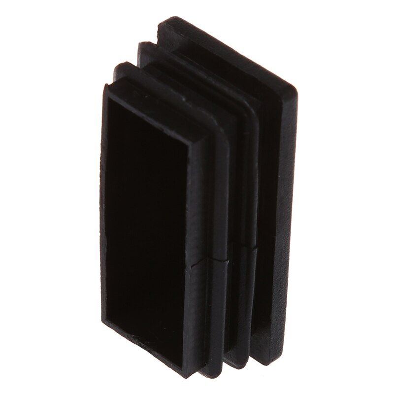 Plast rektangelrörinsatser ända täcklock 25 x 50mm 10 st svart