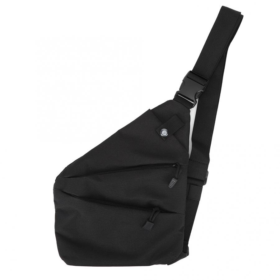 Multifunción impermeable deportes al aire libre tácticas antirrobo hombro pecho bolsa mensajero bolsa de deportes: Color negro