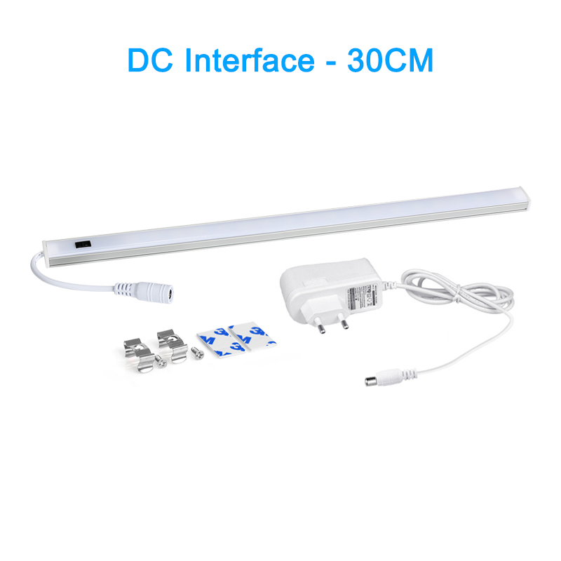 Luz LED debajo de las luces del gabinete para cocina, interruptor de barrido manual, Sensor de movimiento PIR, lámpara de armario, luz nocturna Led de 30/40/50cm: Luz cálida / Blanco frío
