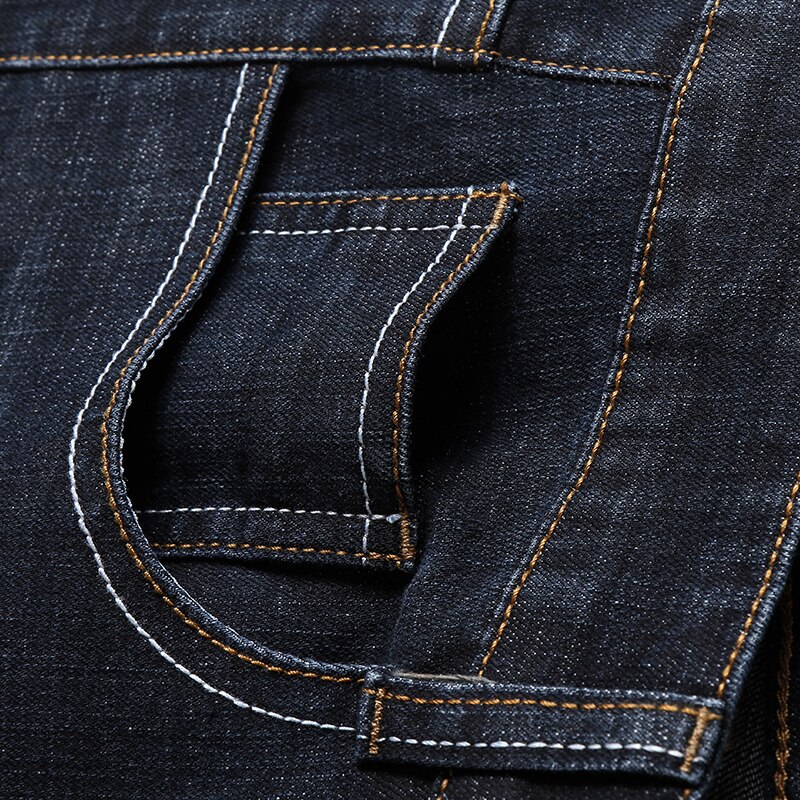 Talvi mies farkut business casual farkkuhousut miesten siniset suorat farkut joustavat housut iso koko 29-35 38 40 42 44