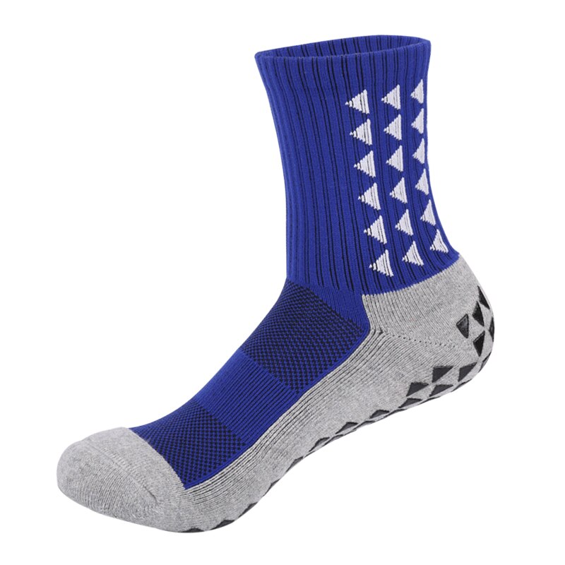 1 Pair Sport Socks Anti Slip Non Skid Slipper Socks with Grips for Adults Men Women Fitness Workout Play Football Sweat Socks: Blue