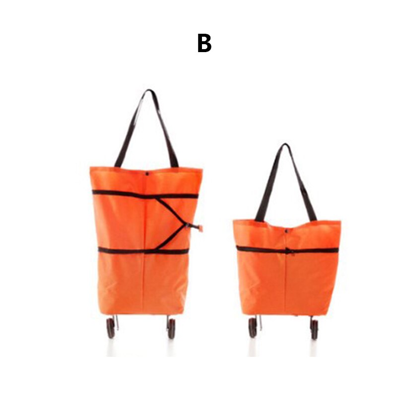 Licht Gewicht Vouwen Opvouwbare Winkelwagen Bagage Reistas Trolley Op Wielen Thuis Praktische Accessoires Thuis Case Conta