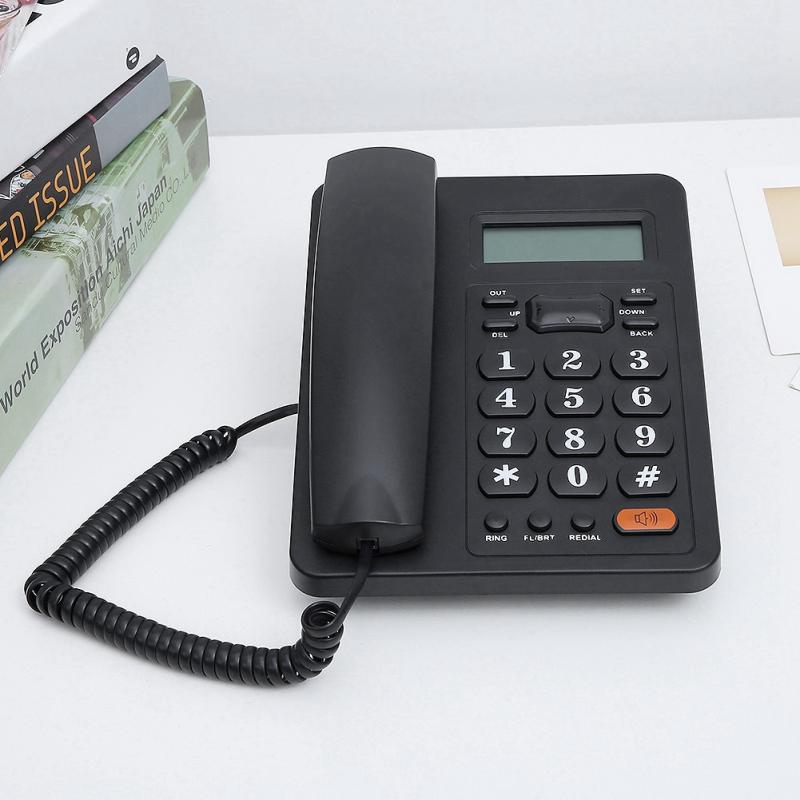 KX-T8207 Wired Home Office Caller ID Display Landline Fixed Telephone with Redial Function Black