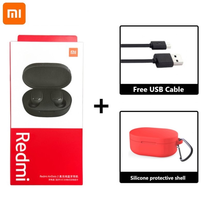Xiaomi Redmi Airdots 2 Originele Tws Bluetooth 5.0 Ruisonderdrukking Met Mic Ai Controle Redmi Airdots S Echte Draadloze Headset: Free case cable 4