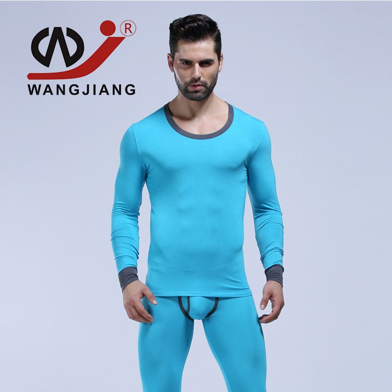 WJ Long Johns – ensemble de sous-vêtements pour hommes, Pantalon thermique, String, pyjama, sous-vêtements thermiques: 2006-TZ5sky blue / L