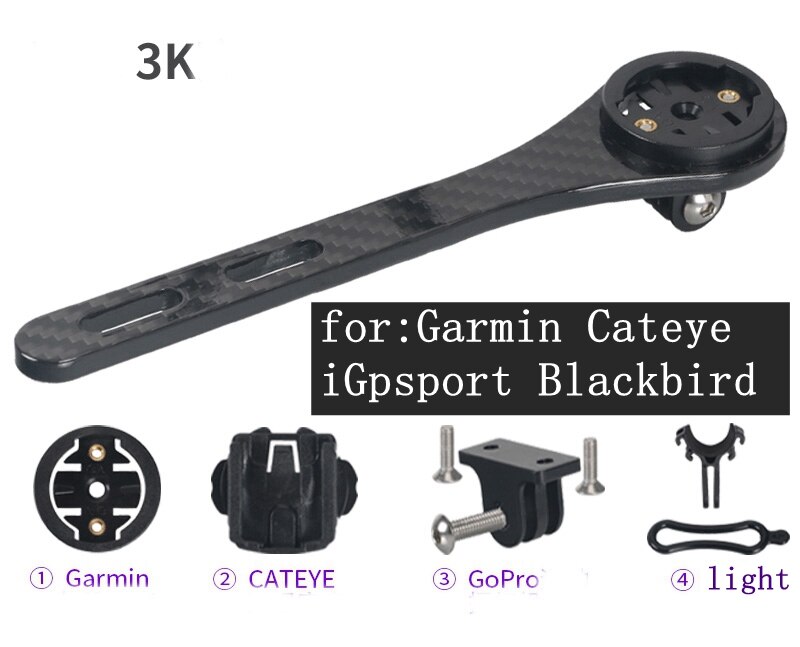 Soporte para manillar de bicicleta MTB 3K de carbono completo para ordenador soporte para Garmin Cateye Briton iGpsport Blackbird: for Garmin Cateye