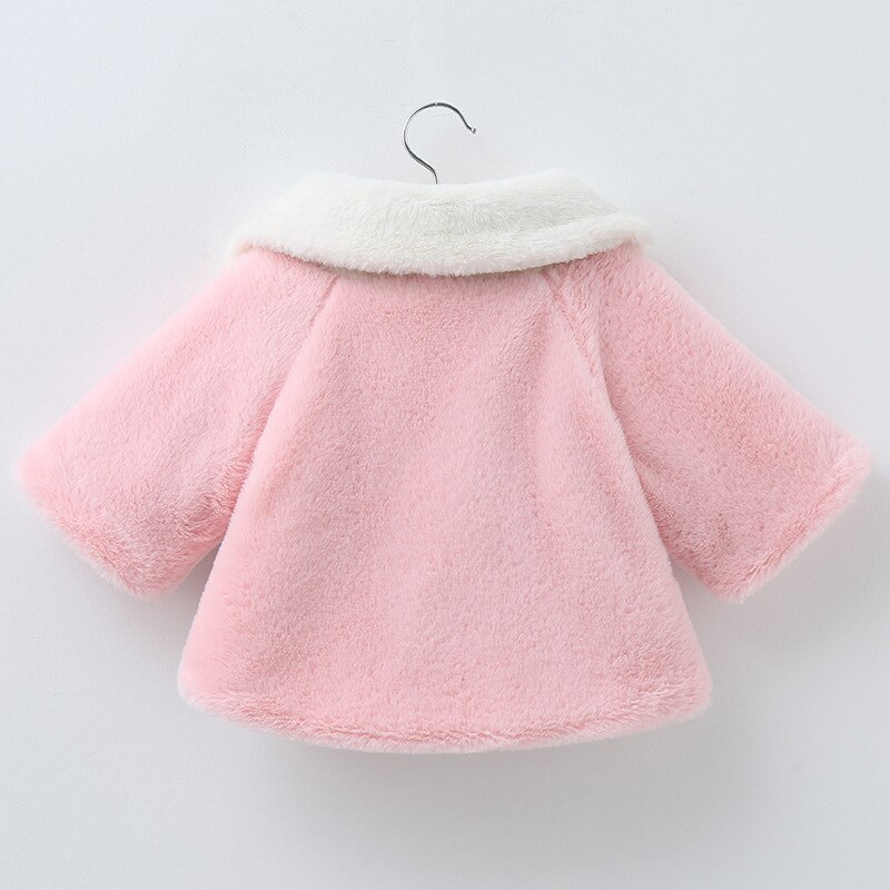 Manteau Cape en laine à col rabattu pour bébé fille, veste épaisse Vintage Rose, vêtements d'extérieur, automne hiver