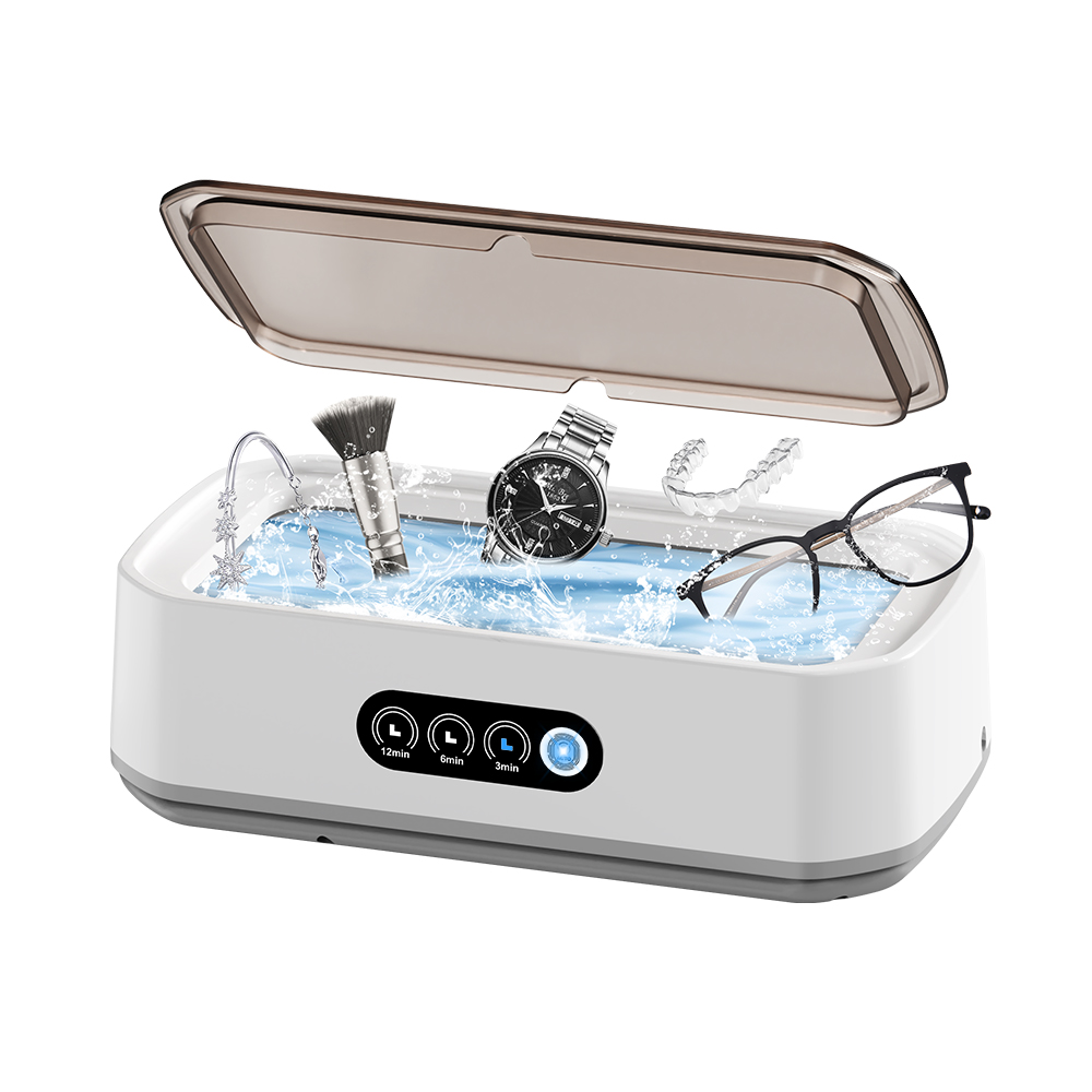 Ultraschall Reiniger Maschine Brillen 650 ml Mini Hochfrequenz Vibration Reinigung Für Gläser Schmuck Prothese Schnuller: Weiß / EU