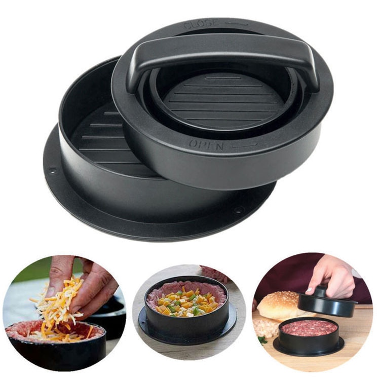 Non-stick Hand Stainless Steel Burger Maker Mold Hamburger Molud Holder Container Kitchen Accessories Cooking Tools Home Gagets