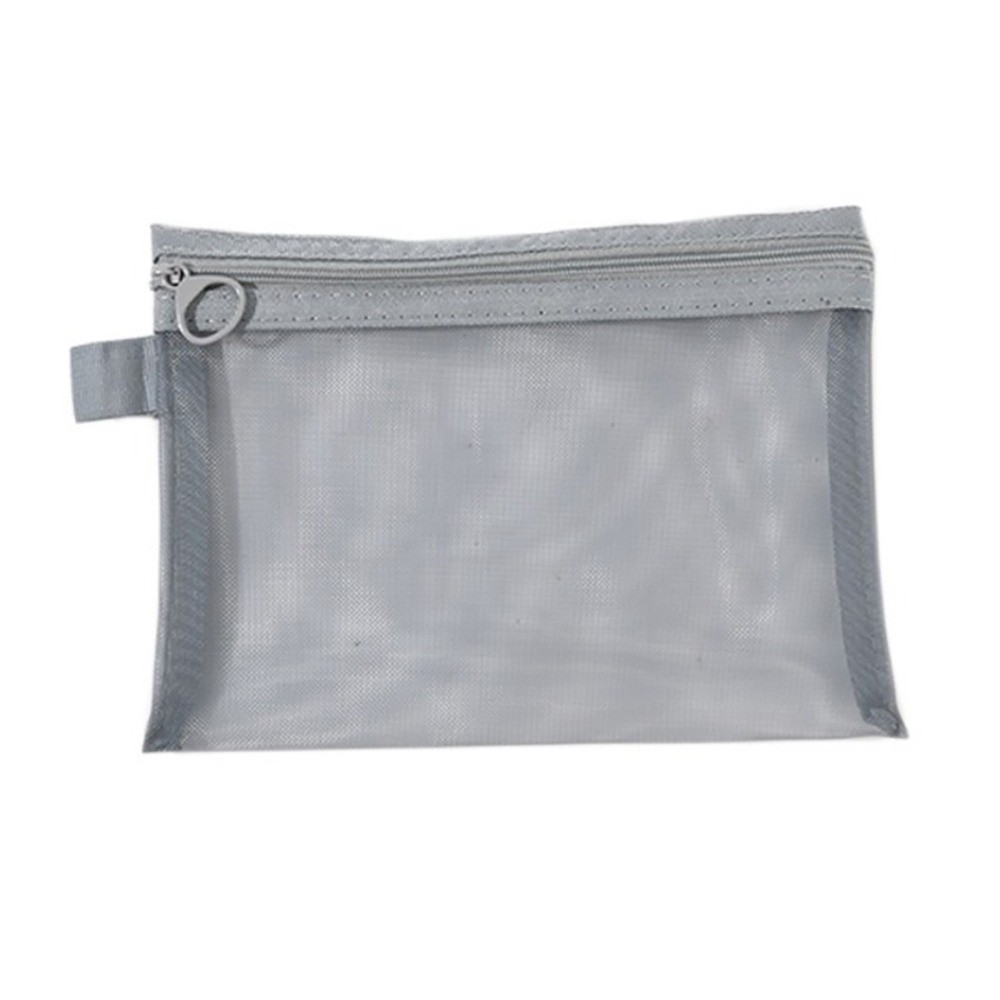 Transparent Black Mesh Makeup Case Organizer Storage Pouch Casual Zipper Toiletry Wash Bags Make Up Women Travel Cosmetic Bag: Clear