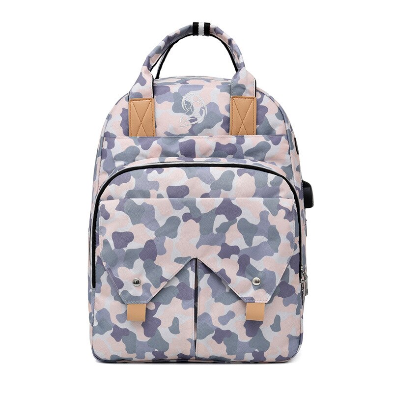 Neue Stil frauen Mama und Baby Pflege Mommy Bag Multi-funktionale Licht Rucksack Große Kapazität Hand windel Tasche: Camouflage Color