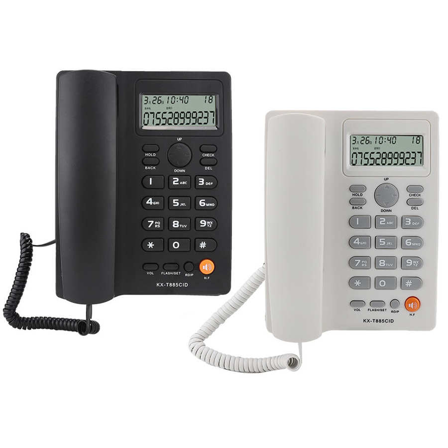 Teléfono con identificador de llamadas, manos libres, para casa, oficina, Hotel, fijo, inglés, de escritorio