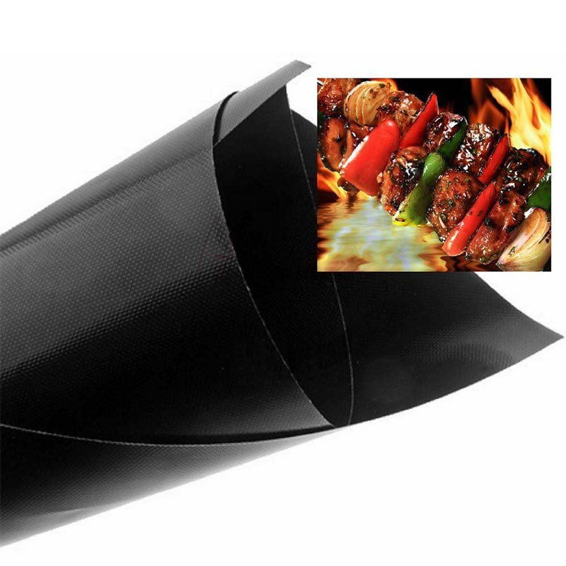 Tapis de cuisson pour barbecue, feuille de cuisson antiadhésive en téflon, plaque de cuisson et barbecue, 40x33cm, résistante à la chaleur et facile à nettoyer