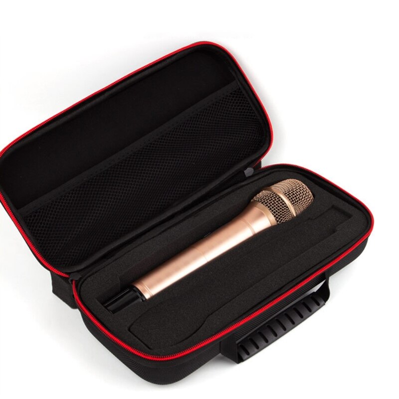 Waterproof Hard Shell Handheld Microphone Case Microphone Storage Box Black Storage Case Carrying Bag Travel Black