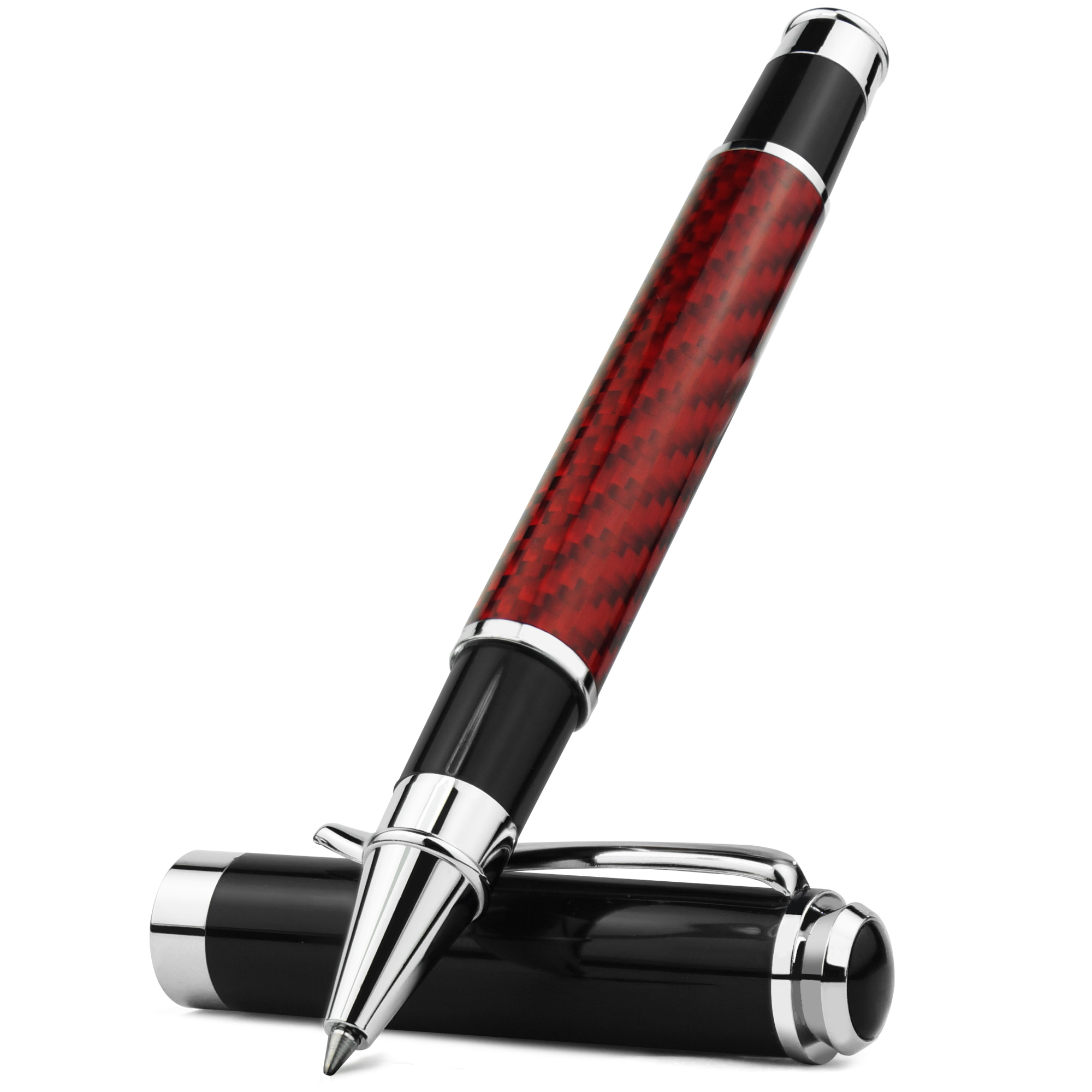 STONEGO stylo Signature en Fiber de carbone, stylos à encre Gel en métal de supérieure Micro Point 0.5mm stylo à bille d'écriture lisse à encre noire