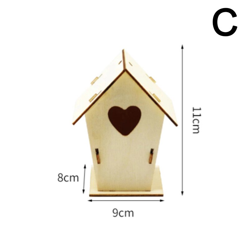 Bird House Handmade Wooden Box Cage Outdoor Birdhouse Garden Yard Hanging Pet Products Crafts Nest Bird Box Garden Decor: C