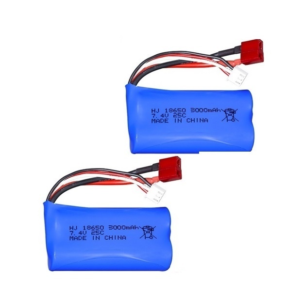 Batterie Pour Wltoys 144001 A959-B A969-B A979-B K929-B 12428 12423 10428 RC Voiture Pièces De Rechange 18650 2S 7.4V 3000mah lipo Batterie: Bleu marine