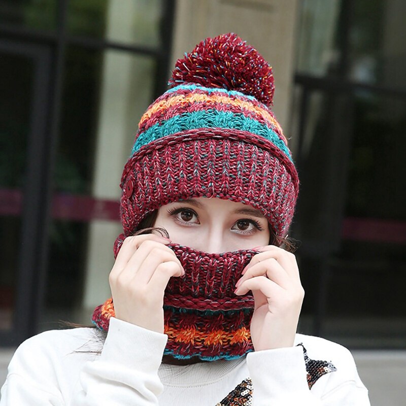 Ensemble bonnet d'hiver (bonnet, écharpe, masque)