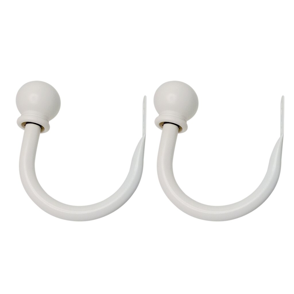 Sett  av 2 slitesterkt retro metallkule draperi holde tilbake gardinholder hjemmeinnredning: Hvit