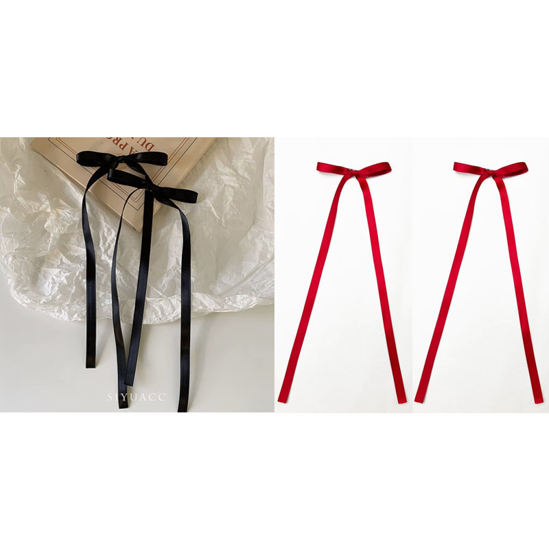 Pinzas para el cabello con lazos trenzados, cintas, coletas dobles, gorros ultra bonitos, horquillas largas dulces de estilo coreano a la , 2 uds.: Multicolor