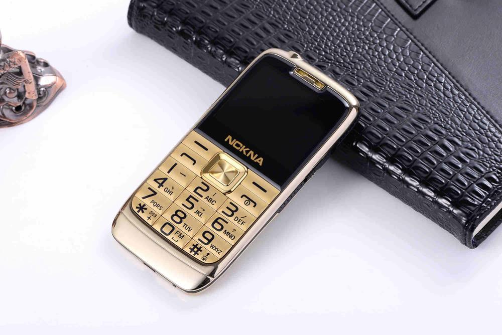 Metal Body E71 Super Slim Small Mobile Phone Big Russian Keyboard Feature Phone: NO Box / Gold