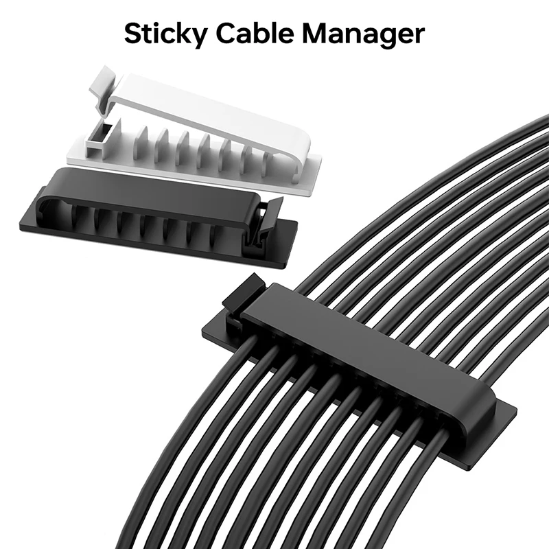 Organizador de Cables autoadhesivo, Clips de Cable USB, abrazadera de gestión de cables, soporte de Cable de pared de escritorio para el hogar y el coche, administrador de bobinadora de cables de carga