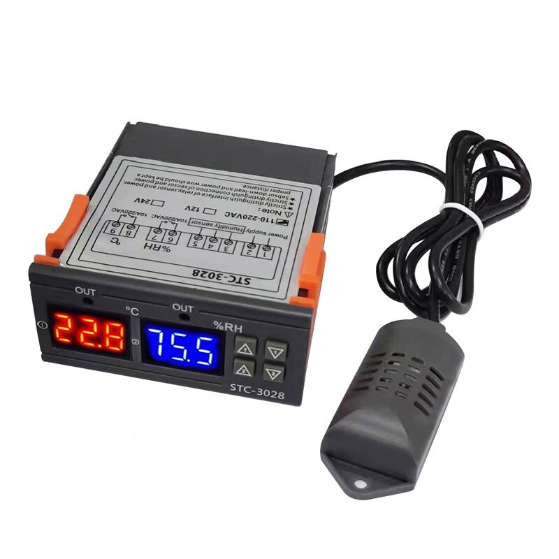 Dual Digital Thermostat Temperature Humidity Control STC-3028 Thermometer Hygrometer Controller AC 110V 220V 10A