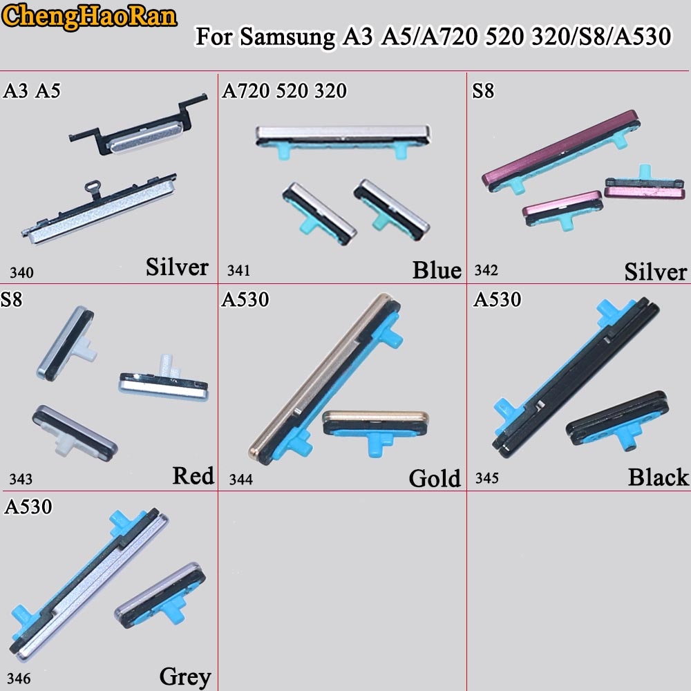 ChengHaoRan 1Set Für Samsung Galaxy A3 A5 A720 520 320 S8 A530 Telefon Gehäuse Rahmen Volumen Power-Taste Seite schlüssel