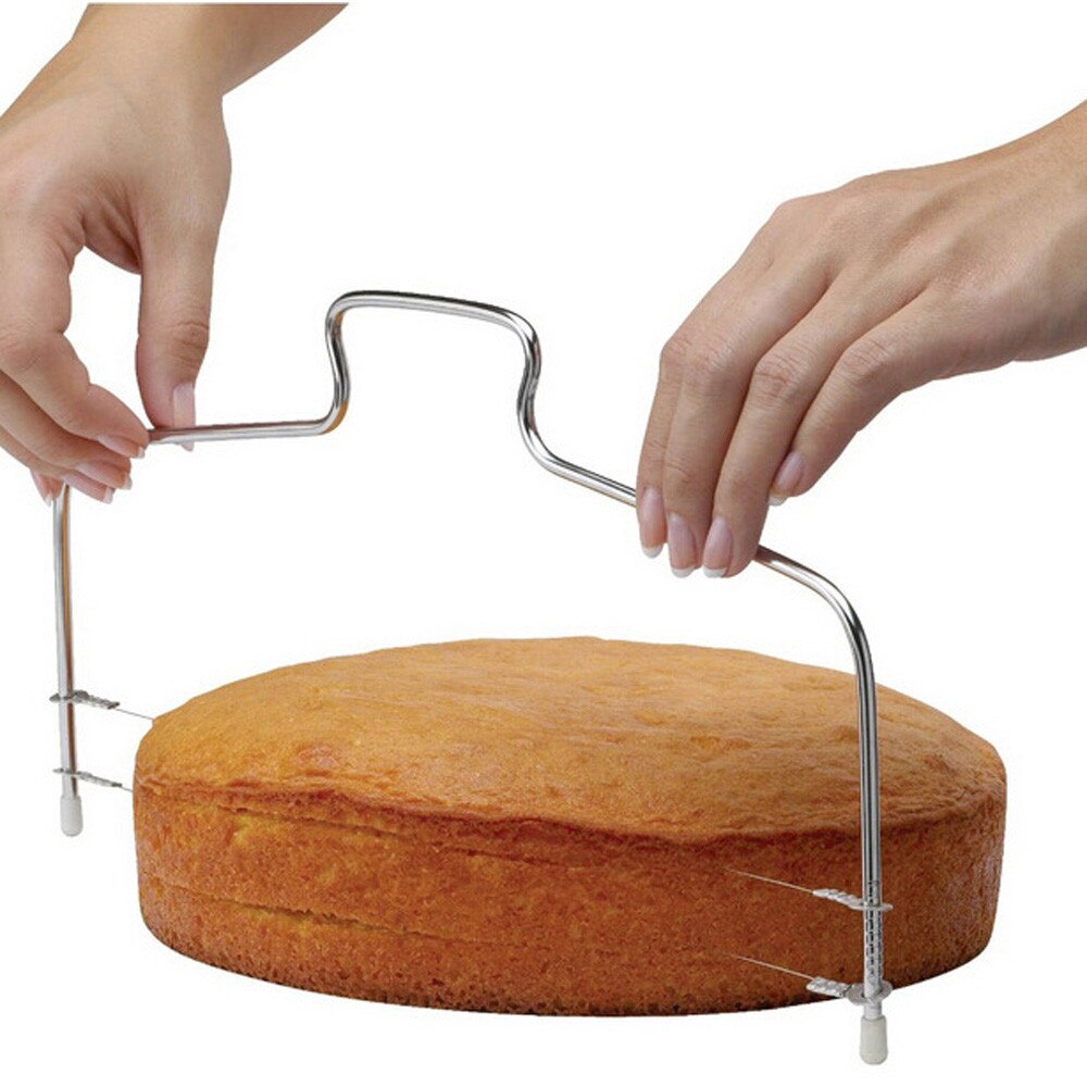 Double Wire Cake Cutter Slicer Adjustable Stainless Steel DIY Butter Bread Divider Pastry Cutting Machine Kitchen Tools#NL