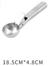 4/5/6cm Stainless Steel Spring Handle Ice Cream Mashed Potato Cookie Scoop Spoon Stainless Steel Ice Cream Spoons: A