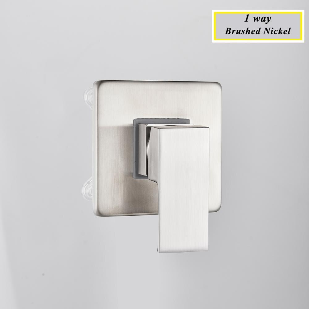 Bad skjult dusjbatteri ventil krom bronse nikkel 2-- veis dusj enkeltgreps blandebatteri badekar kran tilbehør: 1 veis nikkel
