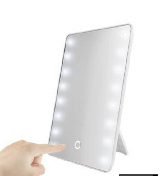 1pcs Makeup Mirror with16 LED Vanity Mirror with Touch Dimmer Switch Battery Powered Bracket for Desktop Bathroom Bedroom Travel: 01
