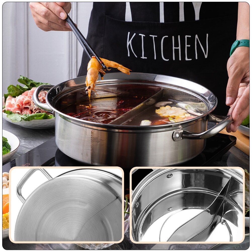 1pc Practical Induction Cooker Pot Household Pot Kitchenware (Silver)