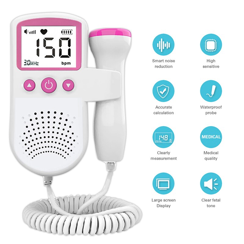 Foetale Doppler Hand-Hold Pocket Portable Sound Baby Hart Zwangerschap Echografie Foetale Doppler Detector Machine